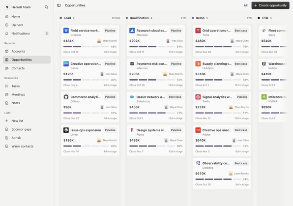 CRM template preview